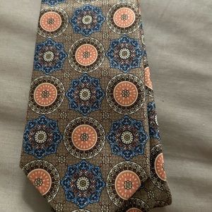 Mario Ferrari Brown and Orange Silk Neck Tie